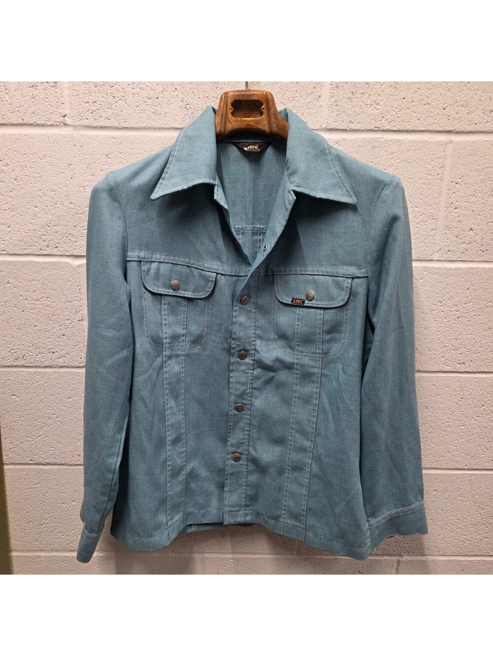 Rare Vintage LEE Button Front Denim Jean Field Jacket 80s 90s Made USA M  20x29